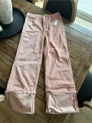 NWT Anthropologie Pilcro Scotty High Rise Cuffed Corduroy Pink Pants 27 thumbnail 1