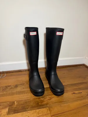 Hunter Rain Boots Tall Matte Black Original thumbnail 2