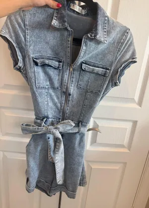 Denim Romper These Three Boutique thumbnail 1