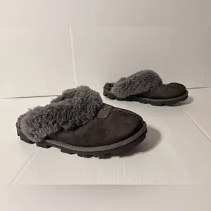 UGG Women's Charcoal Sheepskin Slippers women size 7 thumbnail 3