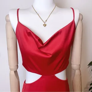 Elliatt Draped Collar Celebrate Cut out Dress Scarlet Red thumbnail 3