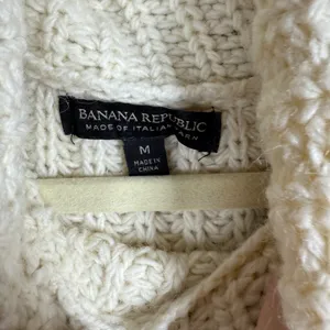 Banana Republic Chunky Cream Cowl Turtleneck Neck Sweater Sz M thumbnail 4