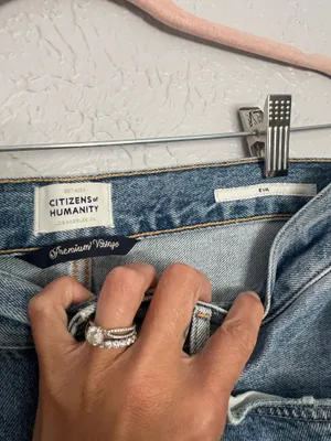 Citizens of humanity Eva light wash straight leg mid rise distressed jeans 25 thumbnail 9