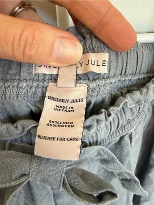 Sincerely Jules Linen Blend‎ Pants Gray Roll Tab Ankle Size M Size M thumbnail 4