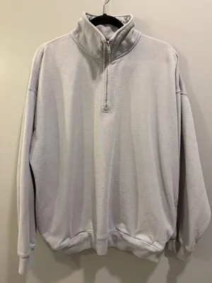 Brandy Melville Fleece Lined Quarter Zip Pullover Grey thumbnail 1