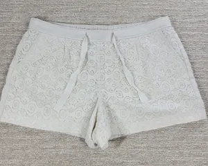 Ann Taylor LOFT Lace Shorts Womens 12 White Loose Elastic Waist Resort Vacation thumbnail 1