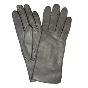 FOWNES BROTHERS Leather Gloves Charcoal Gray Cashmere Lined Medium NWT thumbnail 2