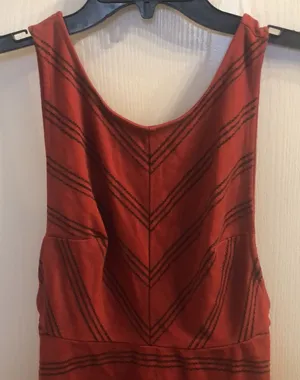 Free People Open Back Red Chevron Dress thumbnail 1