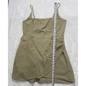 Abercrombie & Fitch Wrap Mini Dress Greenish Tan Womens XL Tall Summer Beach thumbnail 10