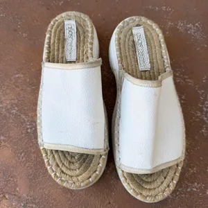 ZARA ASOS espadrille platform boho slide sandals / fit like a size 8 thumbnail 2