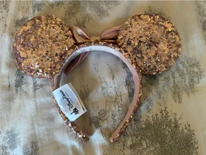 Disney Parks Rose Gold Sparkle Minnie Mouse Ears thumbnail 5