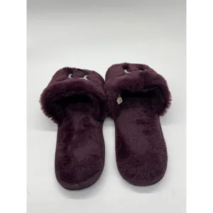 PINK Victoria's Secret Shoes Womens Size 9.5 Purple Furry Slide Slippers Logo thumbnail 6