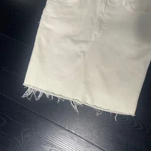 MOTHER Denim Cream Puff Shoulder‎ Raw Hem Mini Dress Long Sleeve Off White Small thumbnail 9