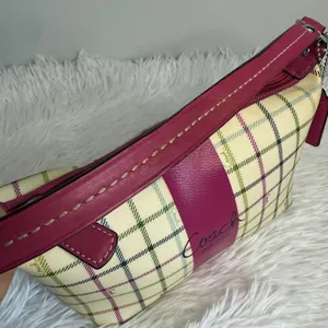 y2k COACH Heritage Plaid Mini Purse Shoulder Bag Wristlet thumbnail 4