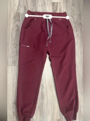Figs Burgundy Drawstring Scrub Joggers thumbnail 7