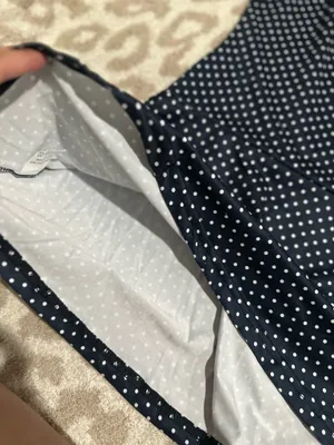 Navy Blue Polka Dot Fit & Flare Dress thumbnail 5