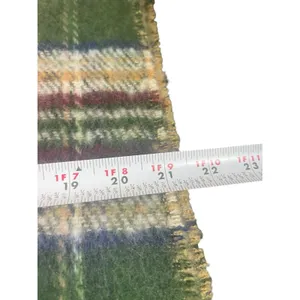 Steve Madden Reversible Wrap Shawl Scarf Green Plaid & Leopard Fringe 82x21’ NWT thumbnail 10