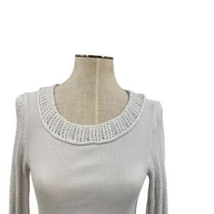 Free People Cuffing Season Top‎ Round-Neck Long-Sleeve Top White Size Medium thumbnail 4