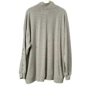 The Sweatshirt Project Pullover Women's Gray Cozy Lace Up Sleeve 1/4‎ Zip, 1X thumbnail 5