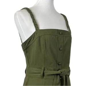 Storia Utility Dress A-line Pockets Button Front Olive Green Women’s Size L NWT thumbnail 6