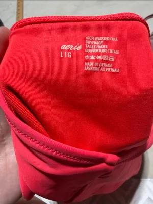 Aerie Coral High-Waist Bikini Set large thumbnail 8