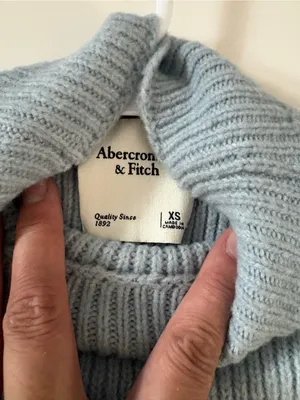 Abercrombie & Fitch Light Blue Ribbed Mock Neck Sweater thumbnail 2
