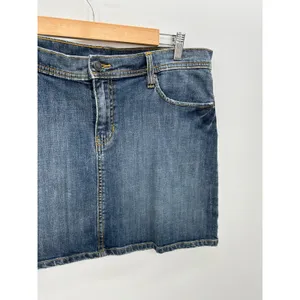 Vintage Y2K Denim Mini Skirt‎ Womens Sz 12 Festival Bratz Boho Country Retro thumbnail 3