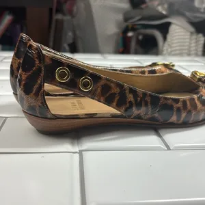 Stuart weitzman chitchat leopard printed‎ ballets flats open toe 8M thumbnail 13