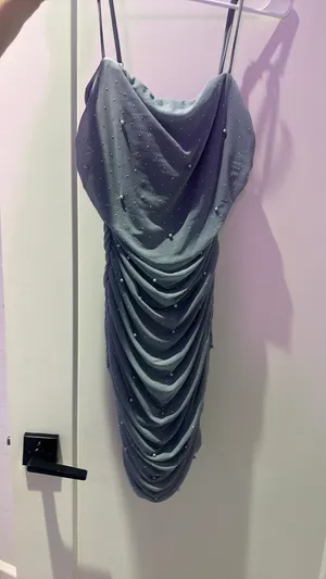 Lovely Day Grey pearl + sparkle short dress thumbnail 4