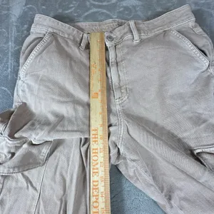 American Eagle Mid Rise Baggy Wide Leg Cargo Pants Utility Tan Womens 12 Skater thumbnail 5