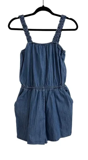 Express Blue Denim Romper One Piece Sleeveless Lightweight Size XS thumbnail 1