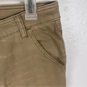 FREE PEOPLE Khaki Black Patchwork Five Pocket Cargo Style Jeans 12 Boho Casual thumbnail 8