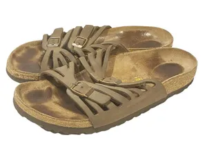 Birkenstock Grenada Softbed Leather Womens 6 Brown Suede Sandals with Buckles thumbnail 1