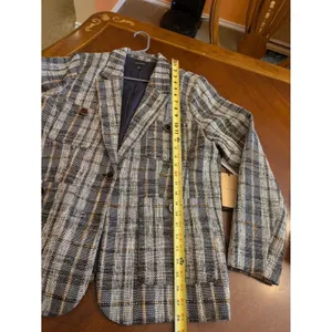 Halogen Blazer Womens XL Multicolor Plaid Tweed Single Breasted One Button thumbnail 12