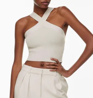Aritzia Babaton Sculpt Knit Criss Cross Cropped Tank thumbnail 1