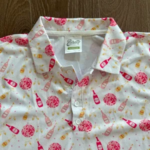 Birdie Tee Golf Polo Champagne Disco Bachelorette Girls Trip Approx Sz Medium thumbnail 4