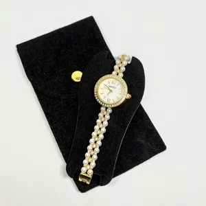 Gold and Pearl dainty vintage style watch thumbnail 1