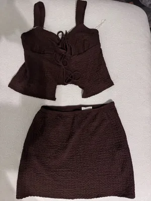 Brown two piece skirt set Size M thumbnail 1