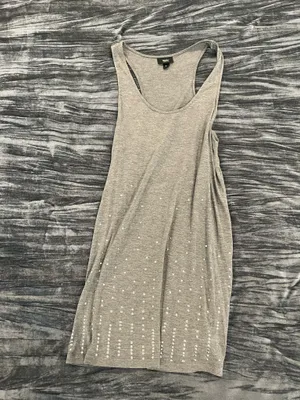 Mossimo Light Gray Tank Top with Subtle Pattern Size L Size L thumbnail 4