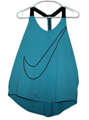 Women's Nike Dri-Fit Elastika Blue Black Athletic Pull Over Tank Top Size Large thumbnail 1