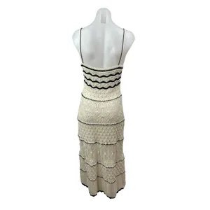 Zara Women's Geometric Crochet Knit Sleeveless Midi Cami Tank Bodycon Dress Sz M thumbnail 4