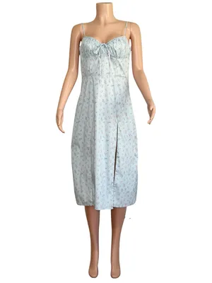 HOUSE OF CB Carina Floral Bustier Midi Dress, Blue, Large thumbnail 6