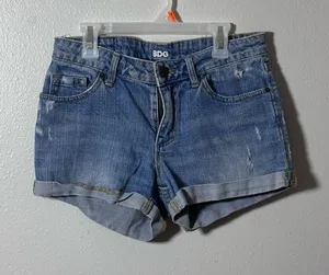 BDG Women‎ Denim Blue Mid Rise Shortie Shorts size 27. thumbnail 1