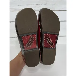 Spring Step L'Artiste Burbank Red Leather Floral Clogs Women EU 39 US 8 Wedge thumbnail 9