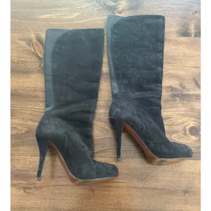 Enzo‎ Angiolini Tall Boots Womens 6.5M Black Good Suede Stiletto EAYABBO thumbnail 2