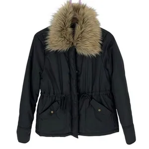 Francesca’s Collection Forever Audrey Womens Faux Fur Trim Lined Parka Coat Jack thumbnail 2