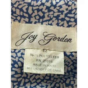 VTG 80s Joy Gordon Midi Blue White Semi Sheer Short Sleeve Nautical Dress 12 thumbnail 8