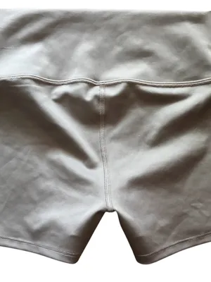 ALO YOGA High-Waist Airlift Short 3" High Compression Shiny Beige Taupe size M thumbnail 2