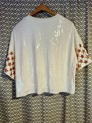 NWT Simply Southern | SEQUIN BRIDE TOP, Small thumbnail 6