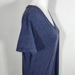 Blue Mountain Navy Short Sleeve V-Neck T-Shirt Size Medium thumbnail 5